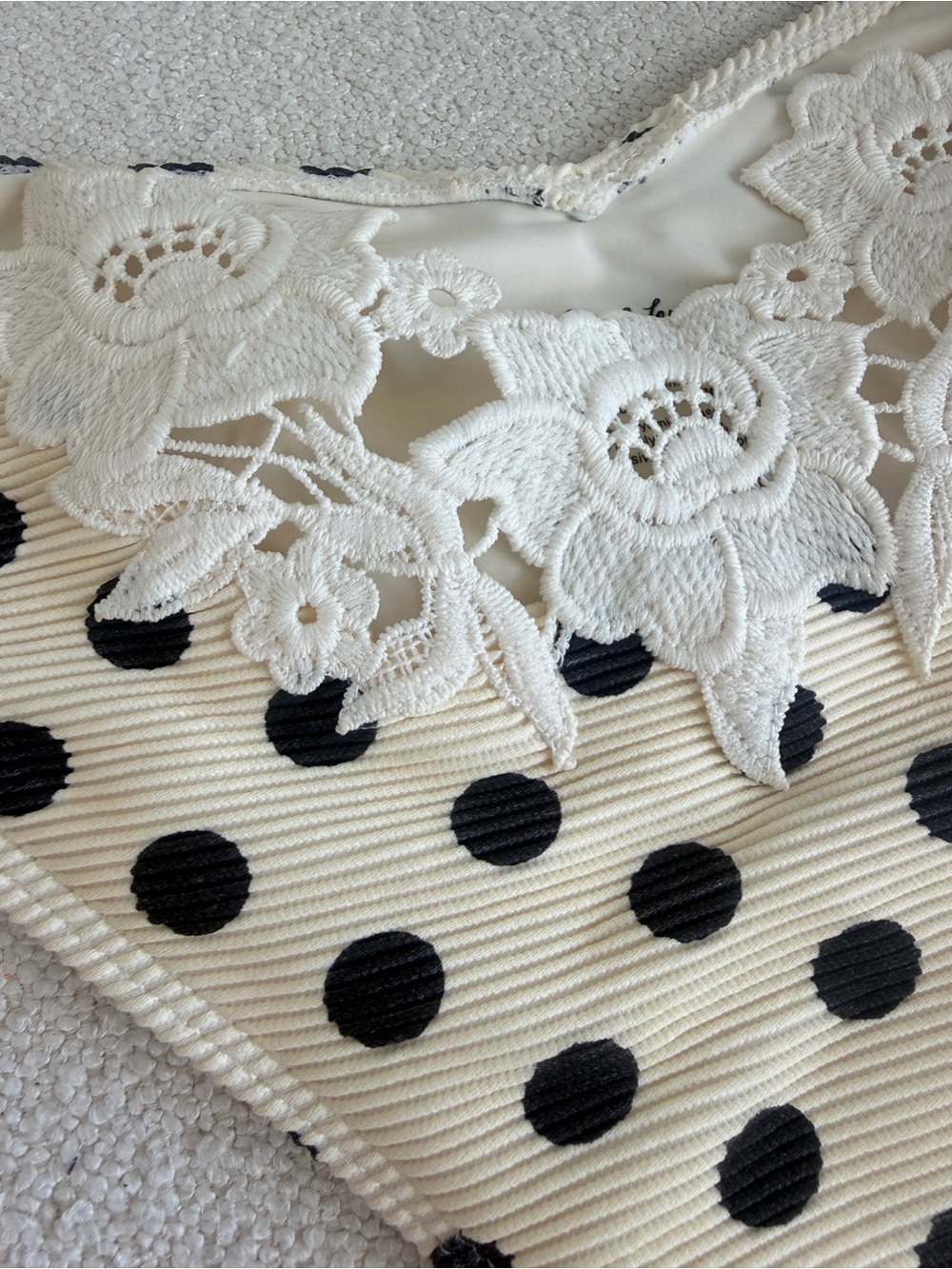 For Love & Lemons Cream Black Polka Dot Lelani Bikini Bottom - Picture 9 of 11